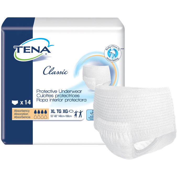 Tena Classic Protective Underwear X-Large, 55"- 66", PK/14