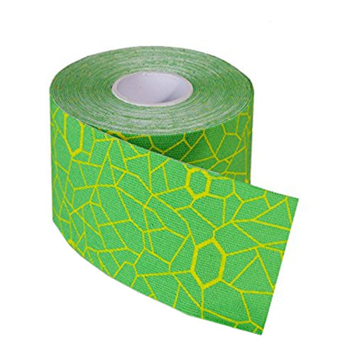 Theraband Kinesiology Tape, Pre-cut Roll, Green/Yellow, 2" x 16.4", EA/1