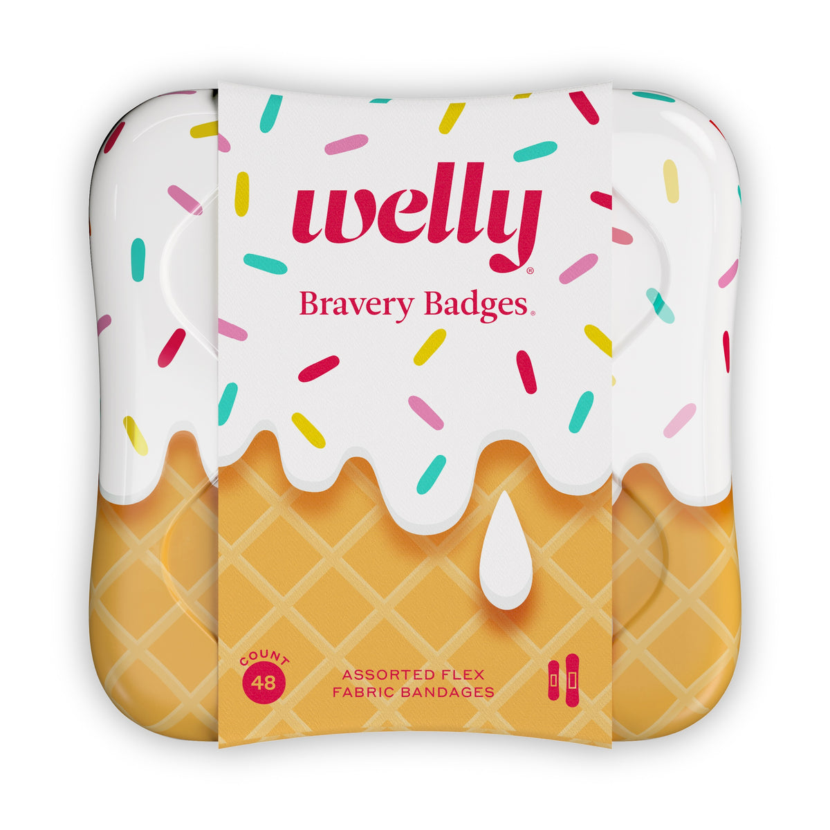 Welly Health Ice Cream Adhesive Bandages, 48 ct, BX/48
