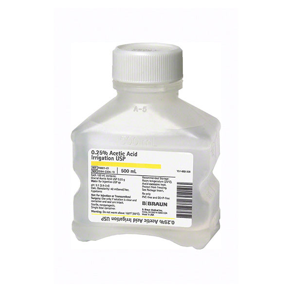 0.25% Acetic Acid Irrigation USP, 500 mL PIC