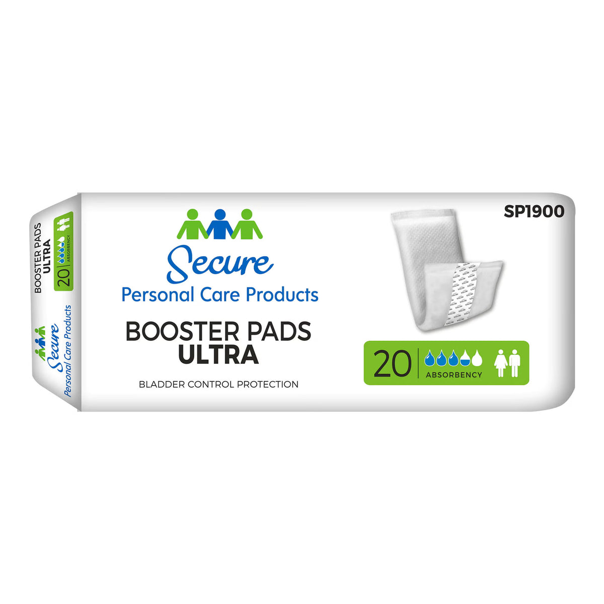 Secure Booster Pad Ultra Moderate Extra Incontinence Booster Pad, 13-Inch Length, BG/20