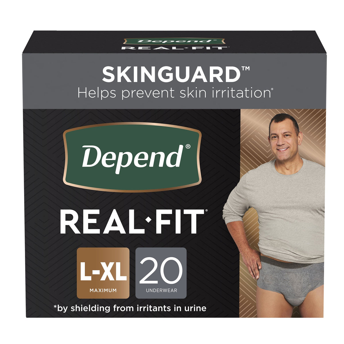 Depend® Real Fit® Maximum Absorbent Underwear, Large / Extra Large, PK/20