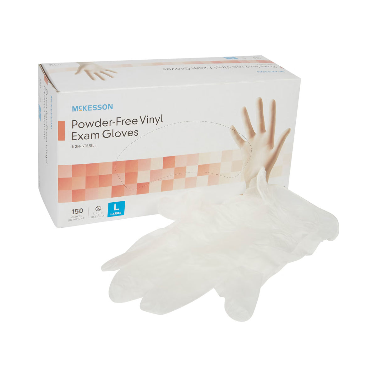 McKesson Vinyl Exam Glove, Large, Clear, CS/1500