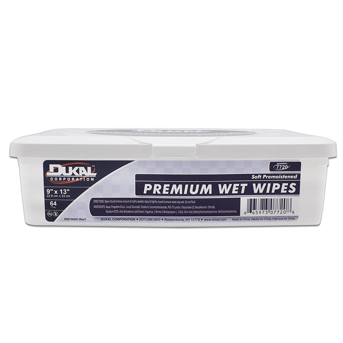 Dukal™ Premium Personal Wipe, 9 x 13 Inch, PK/64