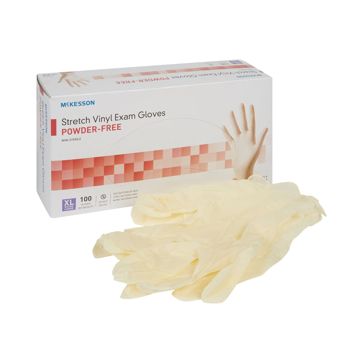 McKesson Stretch Vinyl Exam Glove, Extra Large, Ivory, BX/100