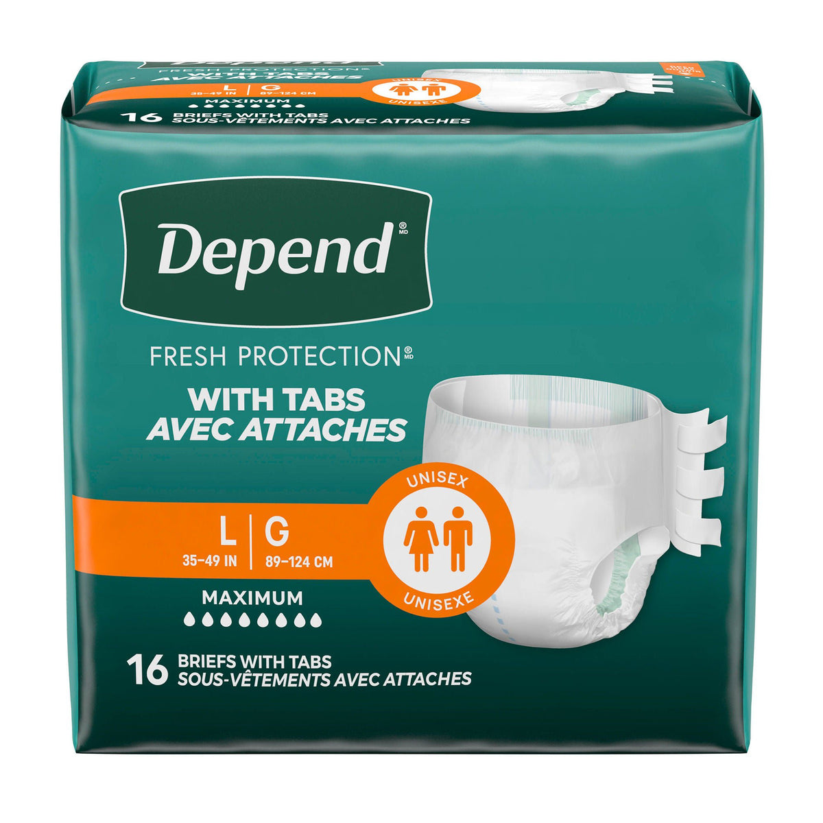 Depend® Fresh Protection™ Maximum Absorbency Underwear, Large, CS/48