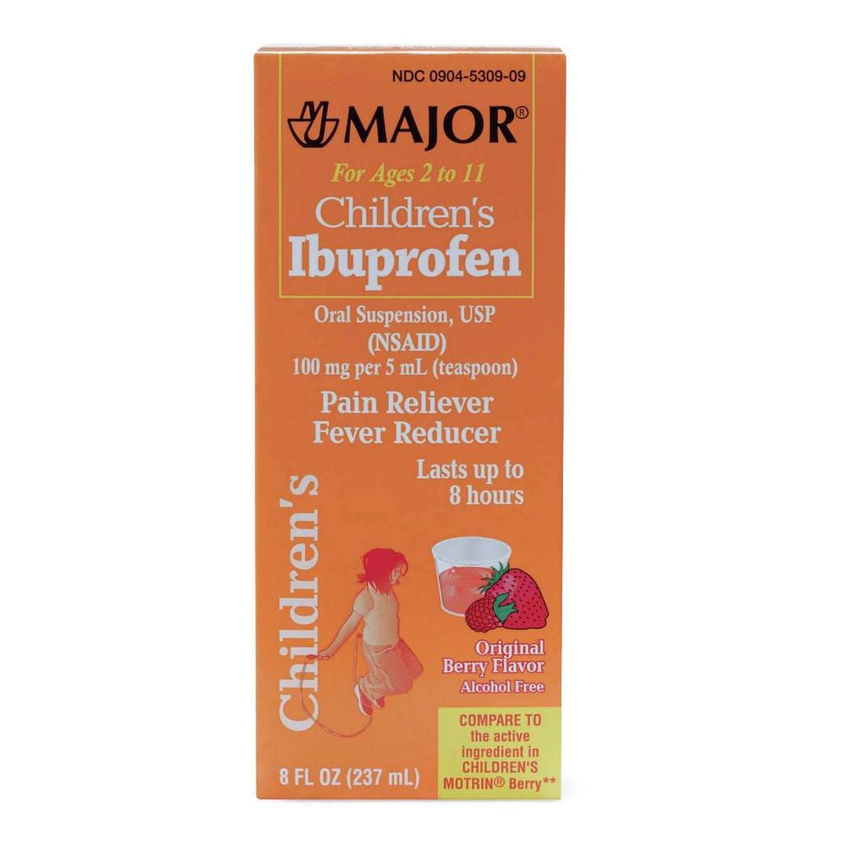 Children's Pain Relief Major® 100 mg / 5 mL Strength Ibuprofen Oral Suspension 8 oz., EA/1
