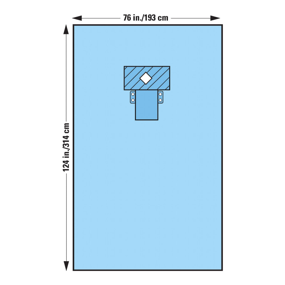 Halyard Sterile Thyroid EENT Drape, 76 W x 124 L Inch, EA/1