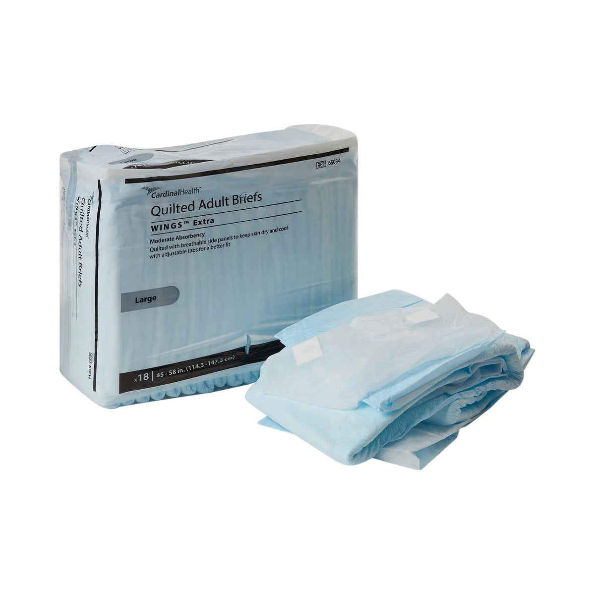 Simplicity Unisex Adult Incontinence Briefs, Moderate Absorbency, Large, Blue, BG/18