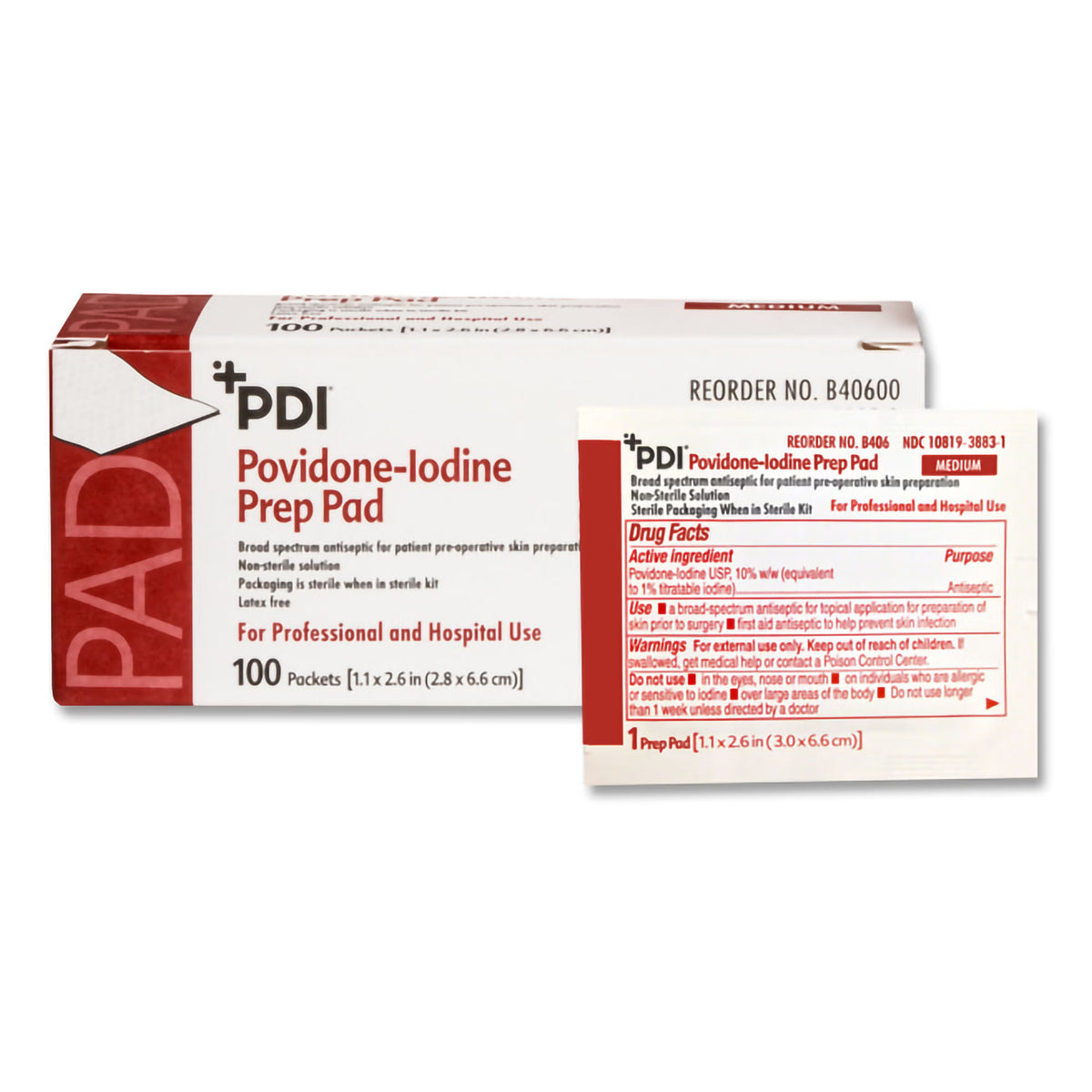 PDI® PVP Prep Pad, Medium, BX/100