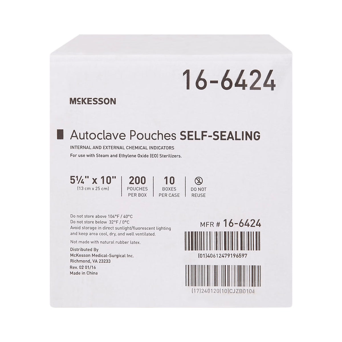 McKesson Sterilization Pouch, 5¼ x 10 Inch