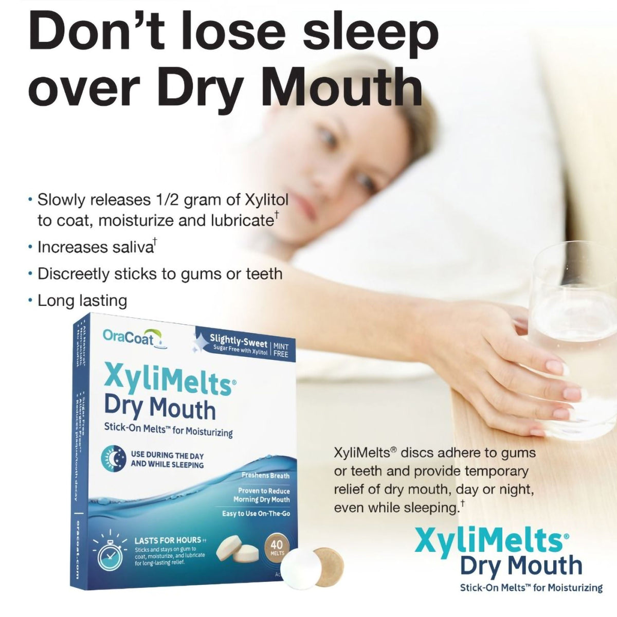 OraCoat® XyliMelts® Dry Mouth Stick-On Melts Slightly Sweet