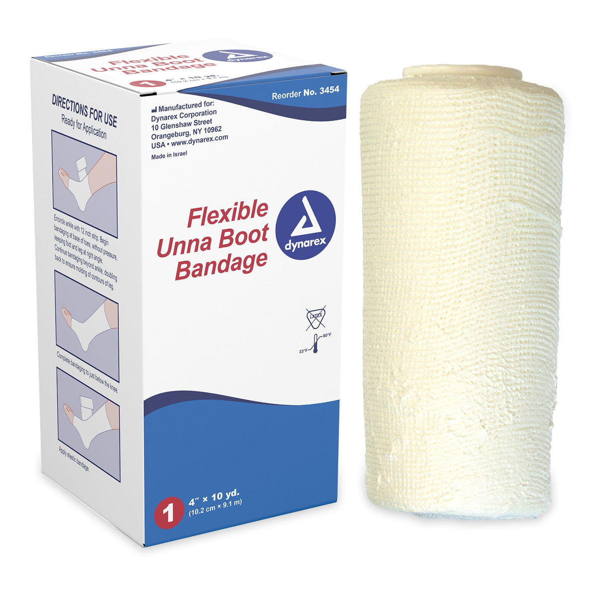 dynarex® Unna Boot with Zinc Oxide, 4 Inch x 10 Yard, EA/1