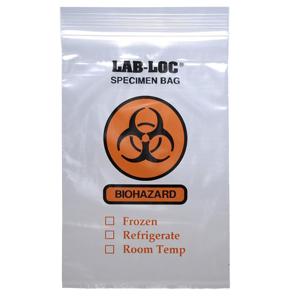Lab-Loc® Specimen Transport Bag with Document Pouch, Zip Closure, 6 x 9 Inch, PK/100