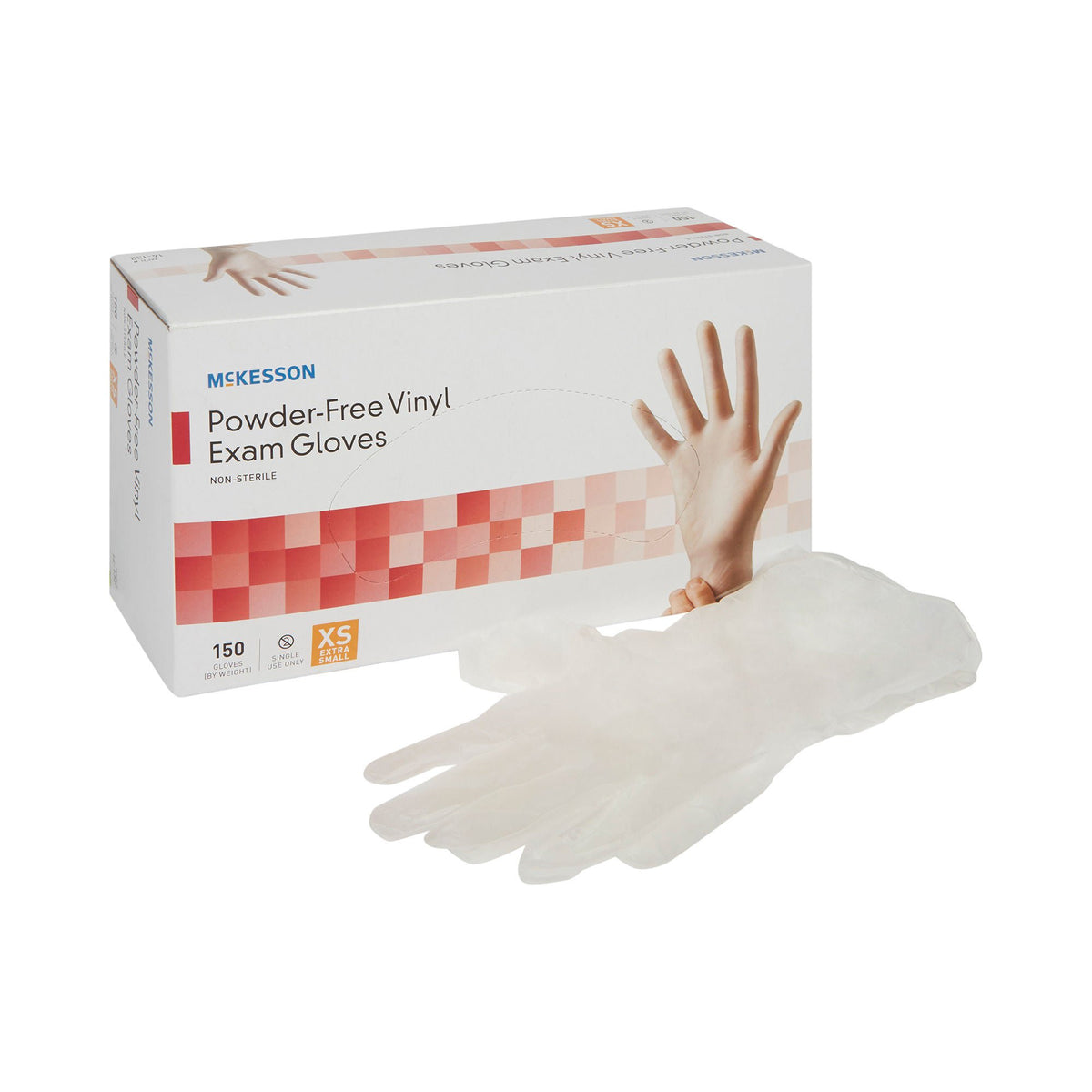 McKesson Vinyl Exam Glove, Extra Small, Clear, BX/150