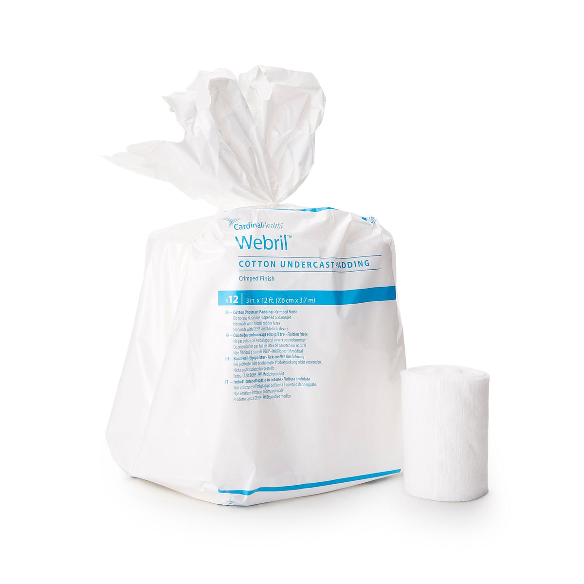 Webril Undercast Cotton Cast Padding, Nonsterile, 6 Inch x 4 Yard, BG/6