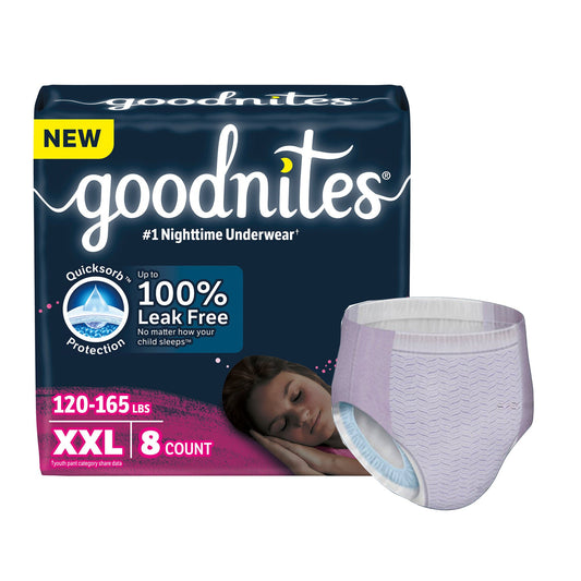 GoodNites® Nighttime Underwear for Girls, 2X-Large, PK/8
