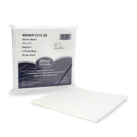 McKesson Cleanroom Wipe ISO Class 5, White, Sterile, Disposable, 12 x 12 Inch, CS/1280