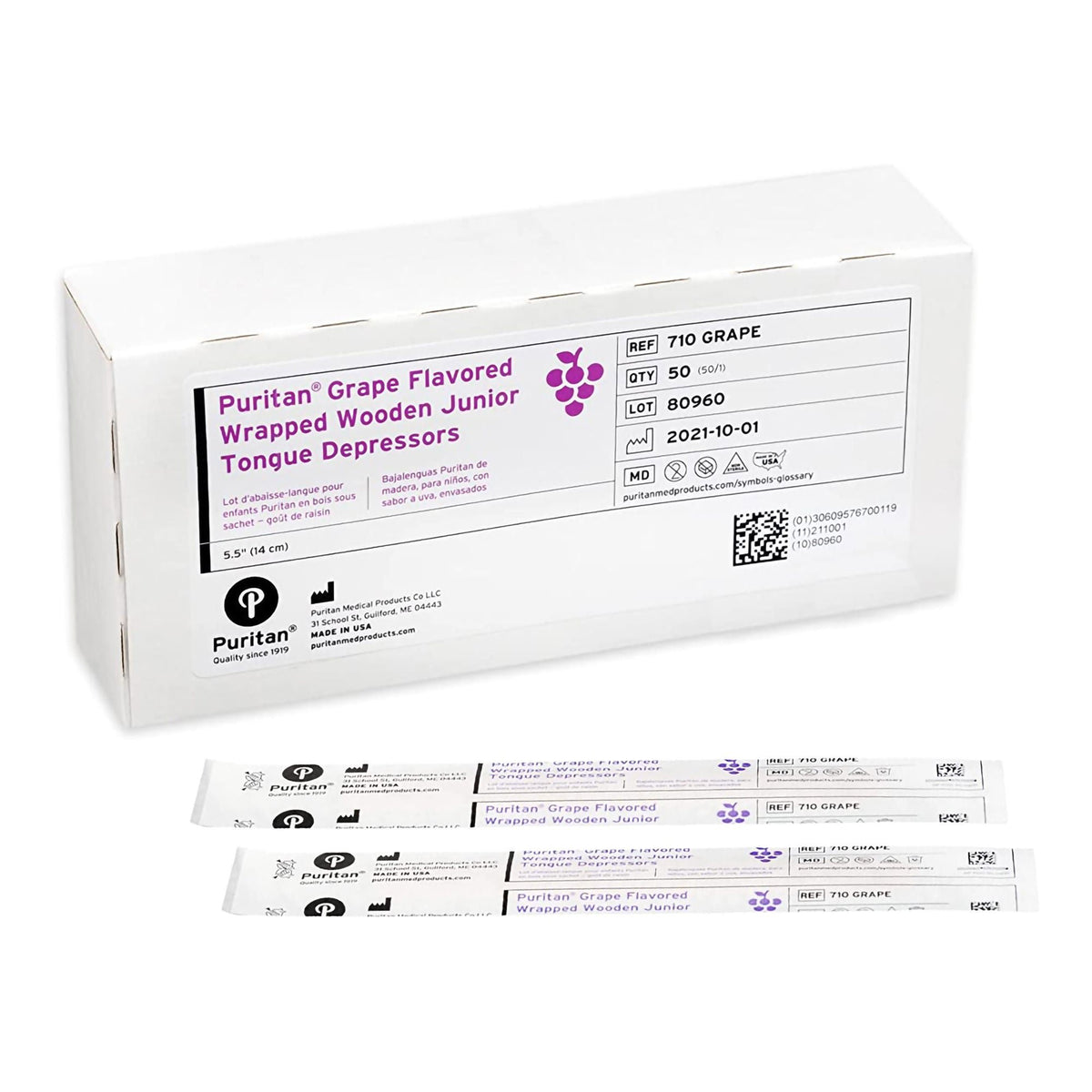 Puritan® Grape Flavor Tongue Depressor, CS/1000