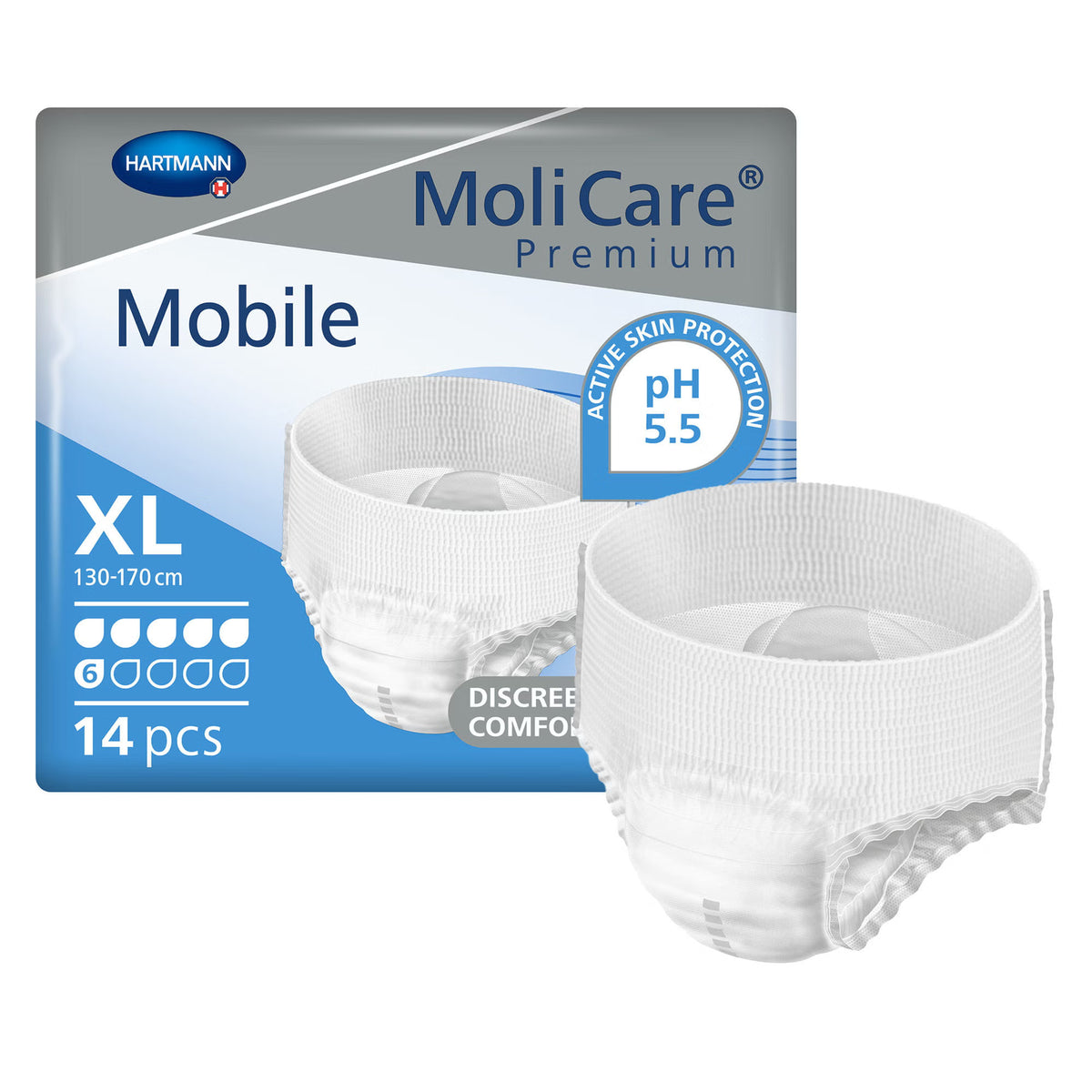 MoliCare® Premium Mobile 6 Drop Absorbency Incontinence Underwear, Extra Large, BG/14