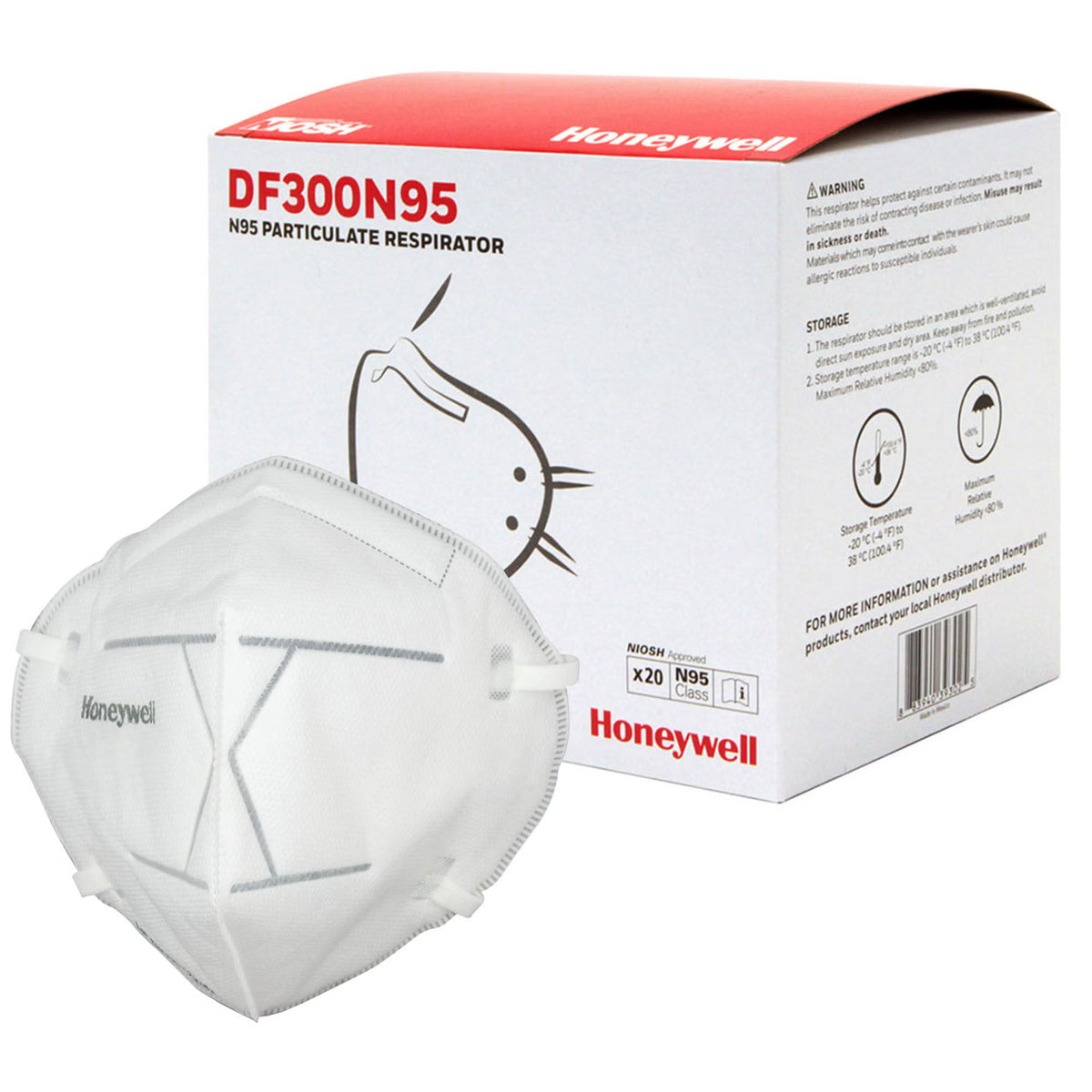 MASK, RESPIRATOR N95 INDUSTRIAL DISP FLATFOLD (20/BX 18BX/CS