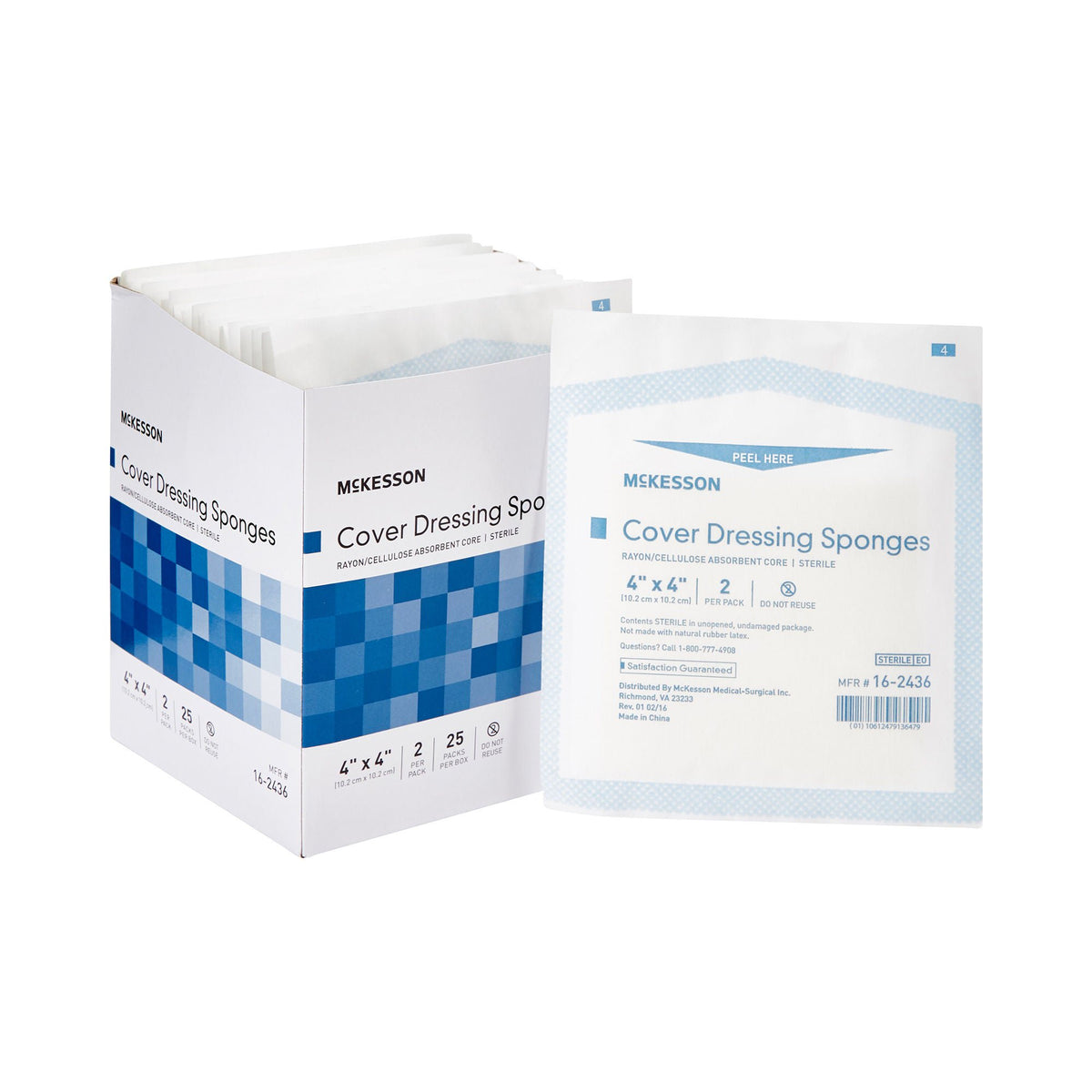 McKesson Sterile Nonwoven Sponge, 4 x 4 Inch, BX/25