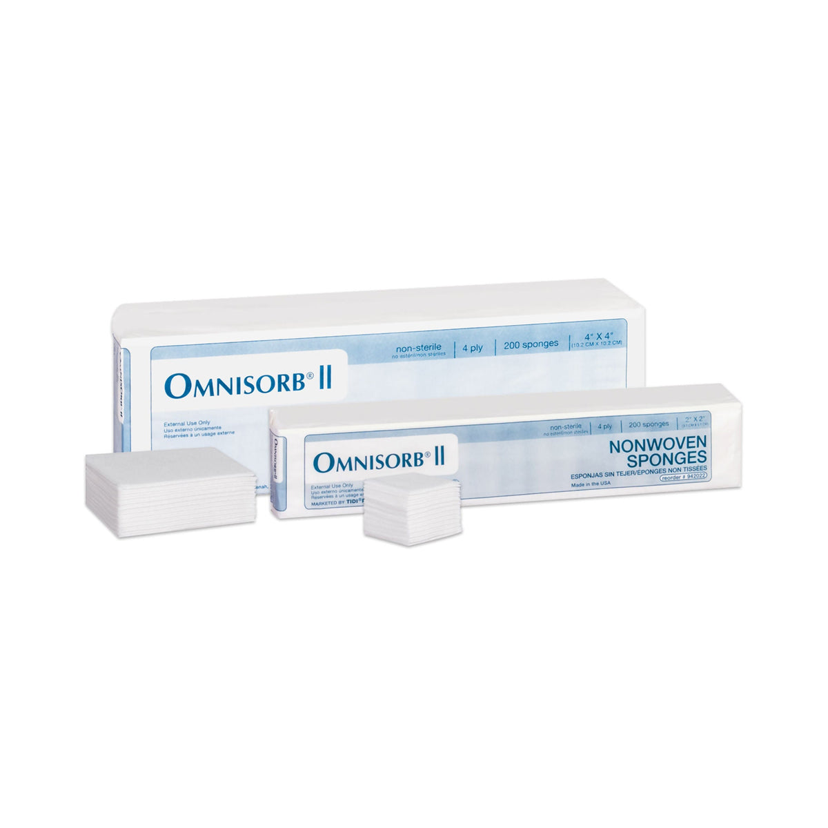 Omnisorb® Nonwoven Sponge, 4 x 4 Inch, 4-Ply, BG/200