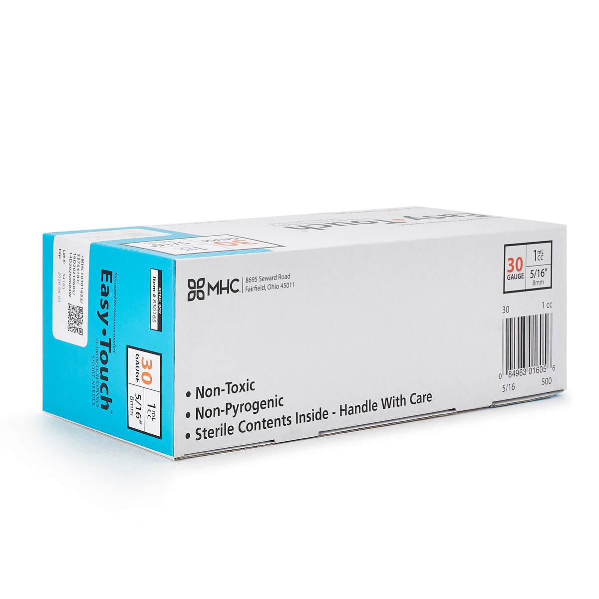 EasyTouch™ 1 mL Insulin Syringe with Needle, 30 Gauge, 5/16 Inch Needle Length