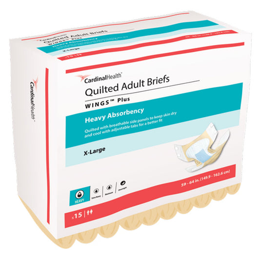 Wings™ Plus Quilted Heavy Absorbency Incontinence Brief, Extra Large, CS/60