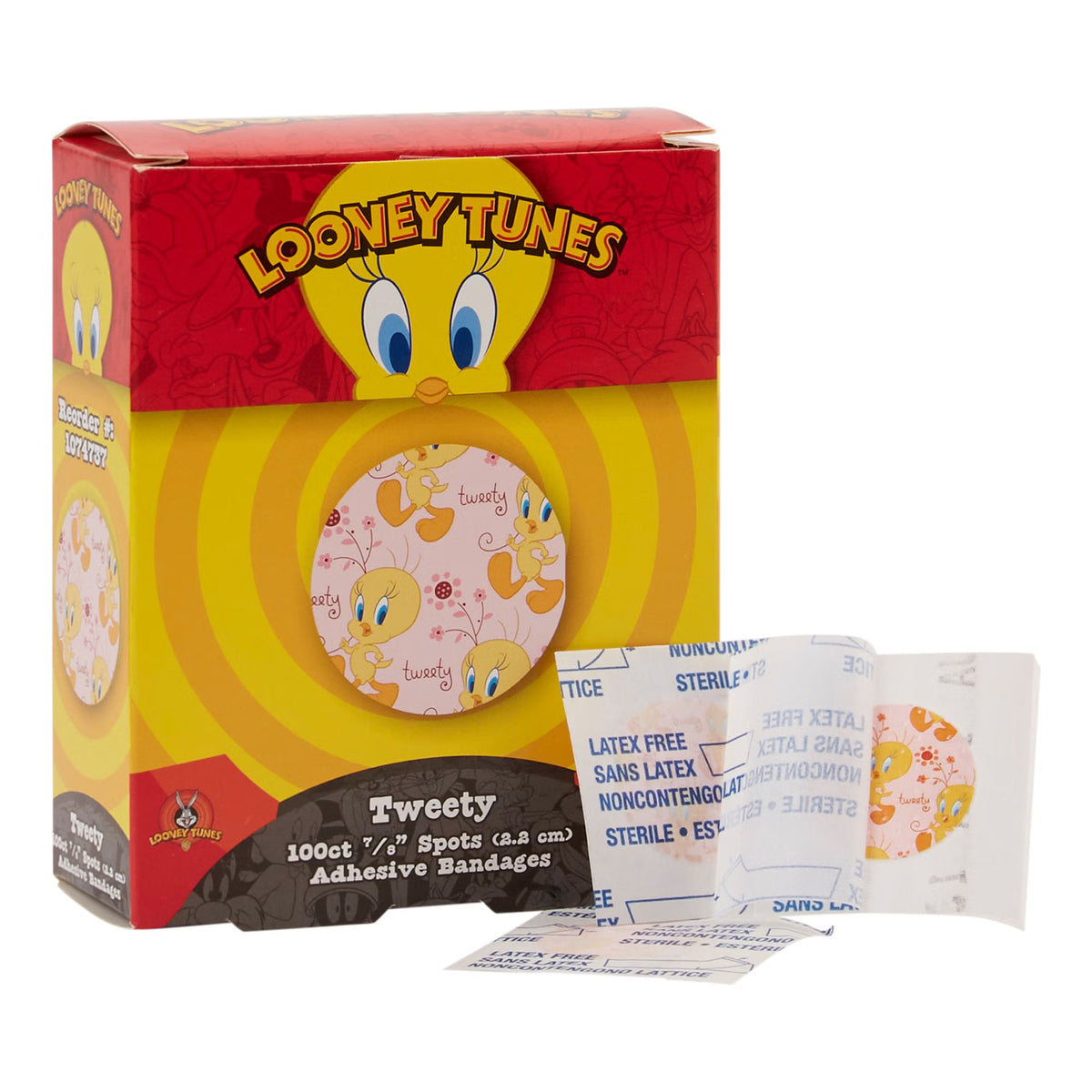 Looney Tunes™ Stat Strip® Adhesive Spot Bandage, 7/8-Inch Round, BX/1