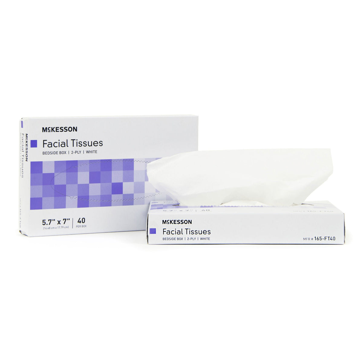 McKesson Facial Tissue, Bedside Box, White, Two-Ply
