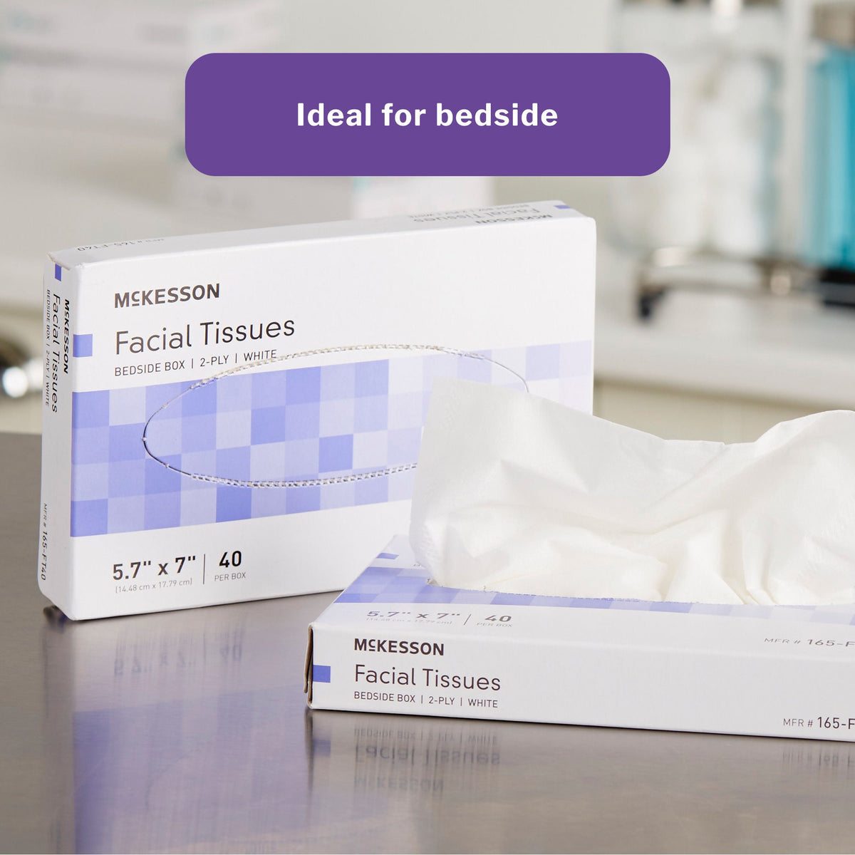 McKesson Facial Tissue, Bedside Box, White, Two-Ply