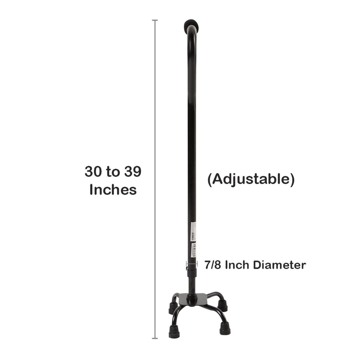 McKesson Adjustable Steel Offset Quad Cane, 30 – 39 Inch Height