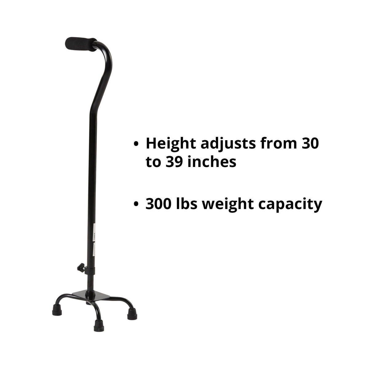 McKesson Adjustable Steel Offset Quad Cane, 30 – 39 Inch Height