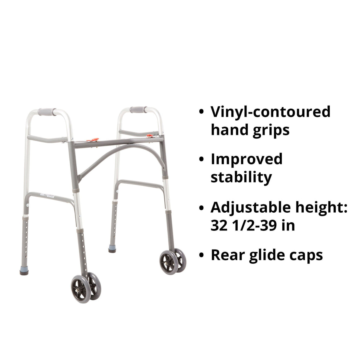 McKesson Steel Bariatric Folding Walker, 32 – 39 Inch Height