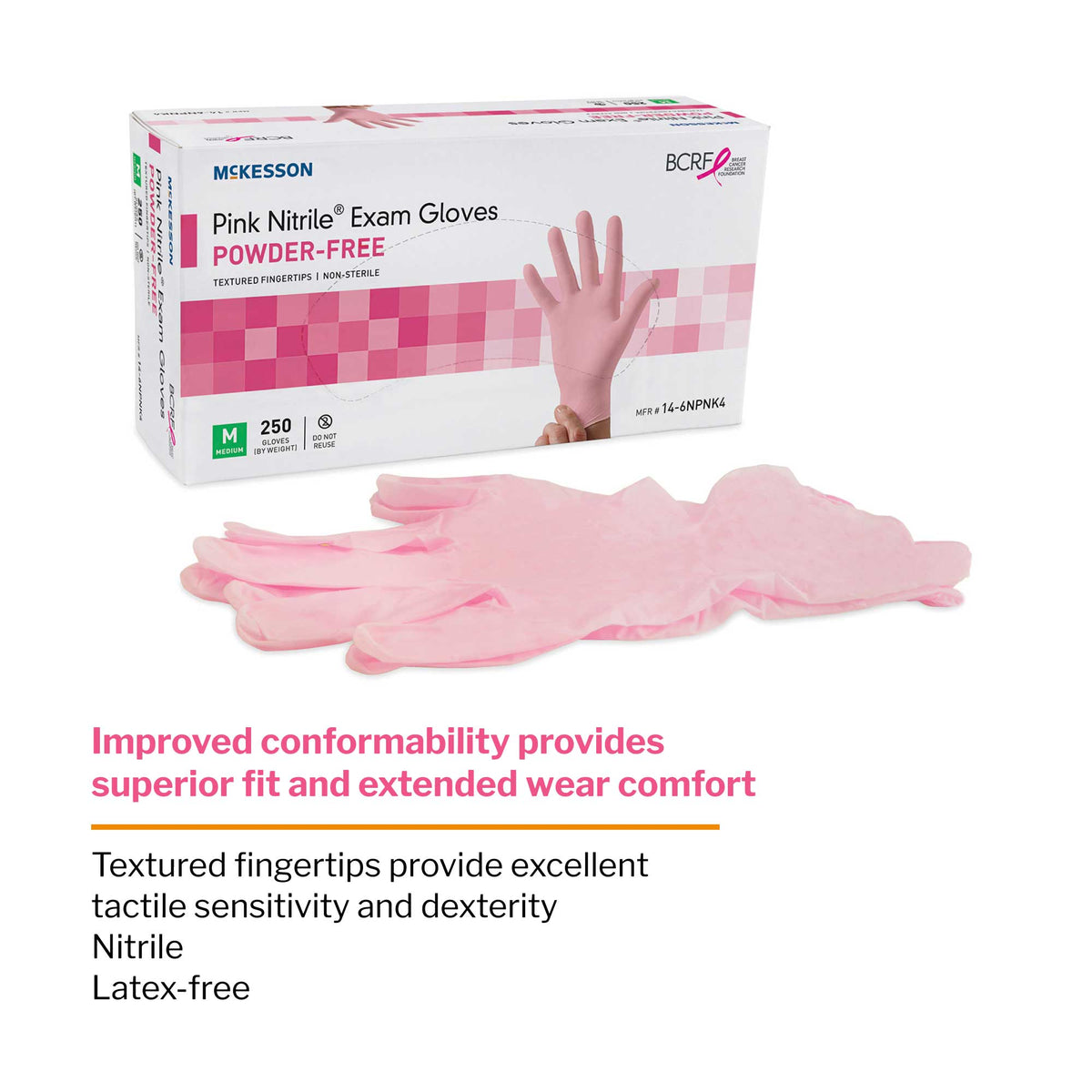 McKesson Pink Nitrile® Exam Glove, Small