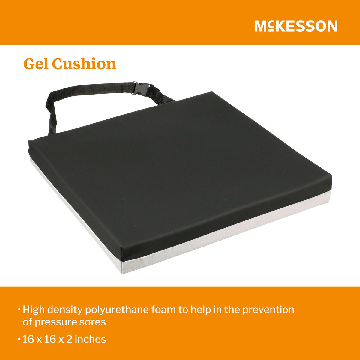 McKesson Gel Protekt Seat Cushion, 16 x 16 x 2 Inch