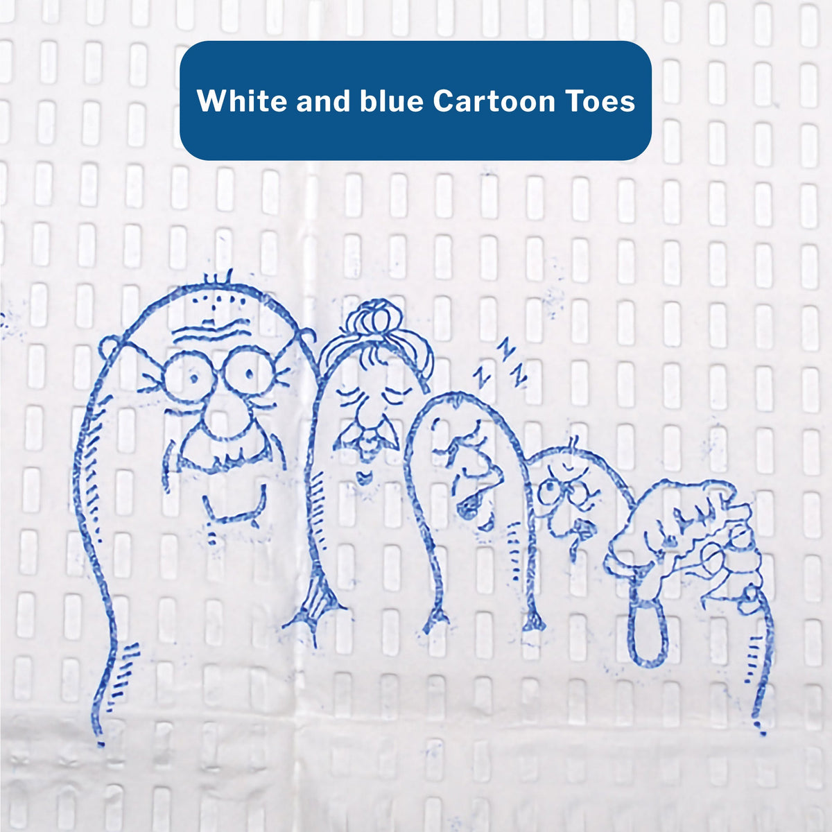 McKesson Nonsterile White / Blue Cartoon Toes Procedure Towel, 13 x 18 Inch
