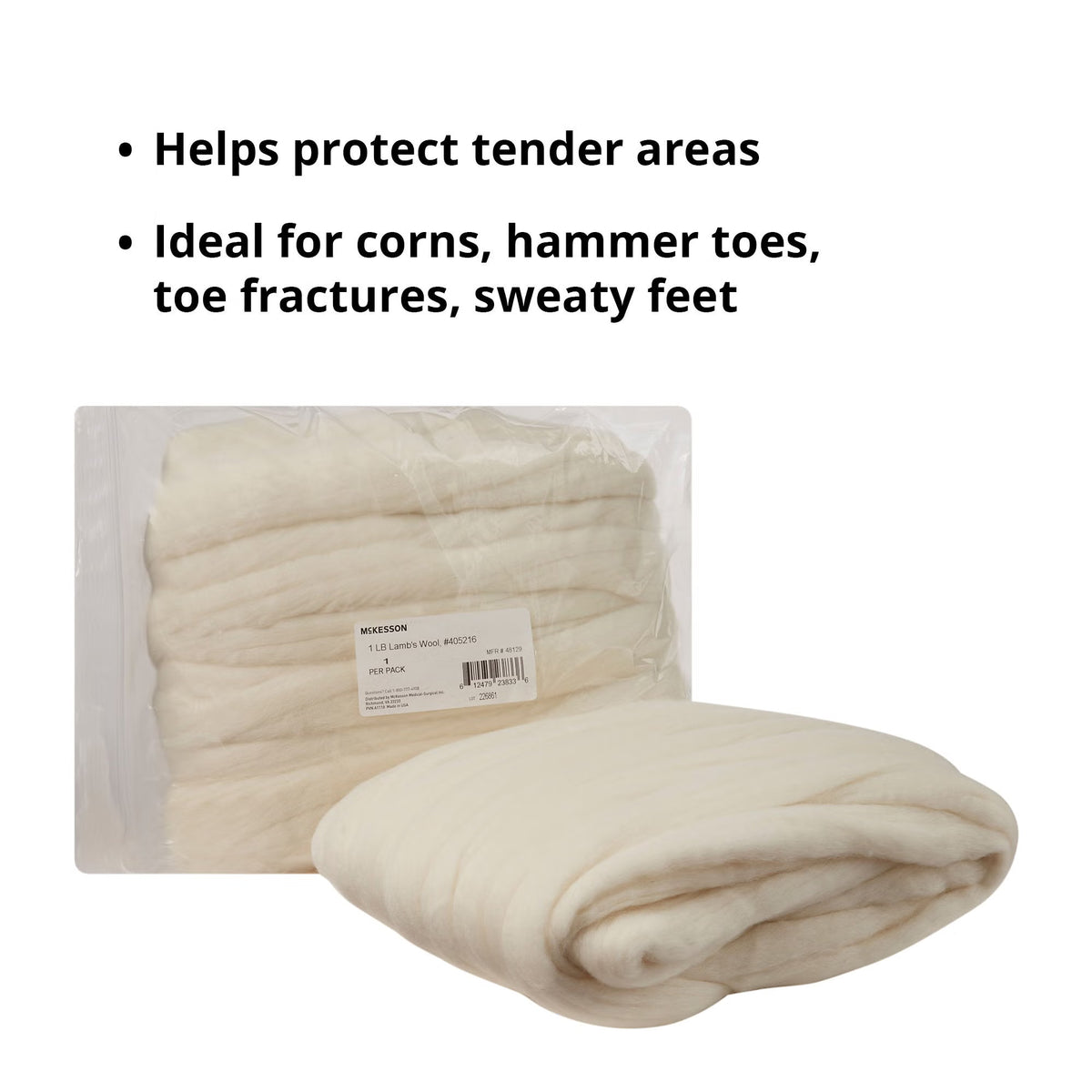 McKesson Lamb's Wool, 1 lb.