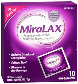 MiraLAX® Polyethylene Glycol 3350 Laxative, BX/10