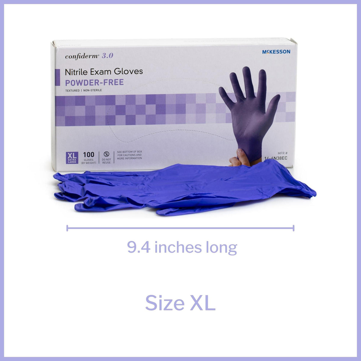 McKesson Confiderm® 3.0 Nitrile Exam Glove, Extra Large, Blue