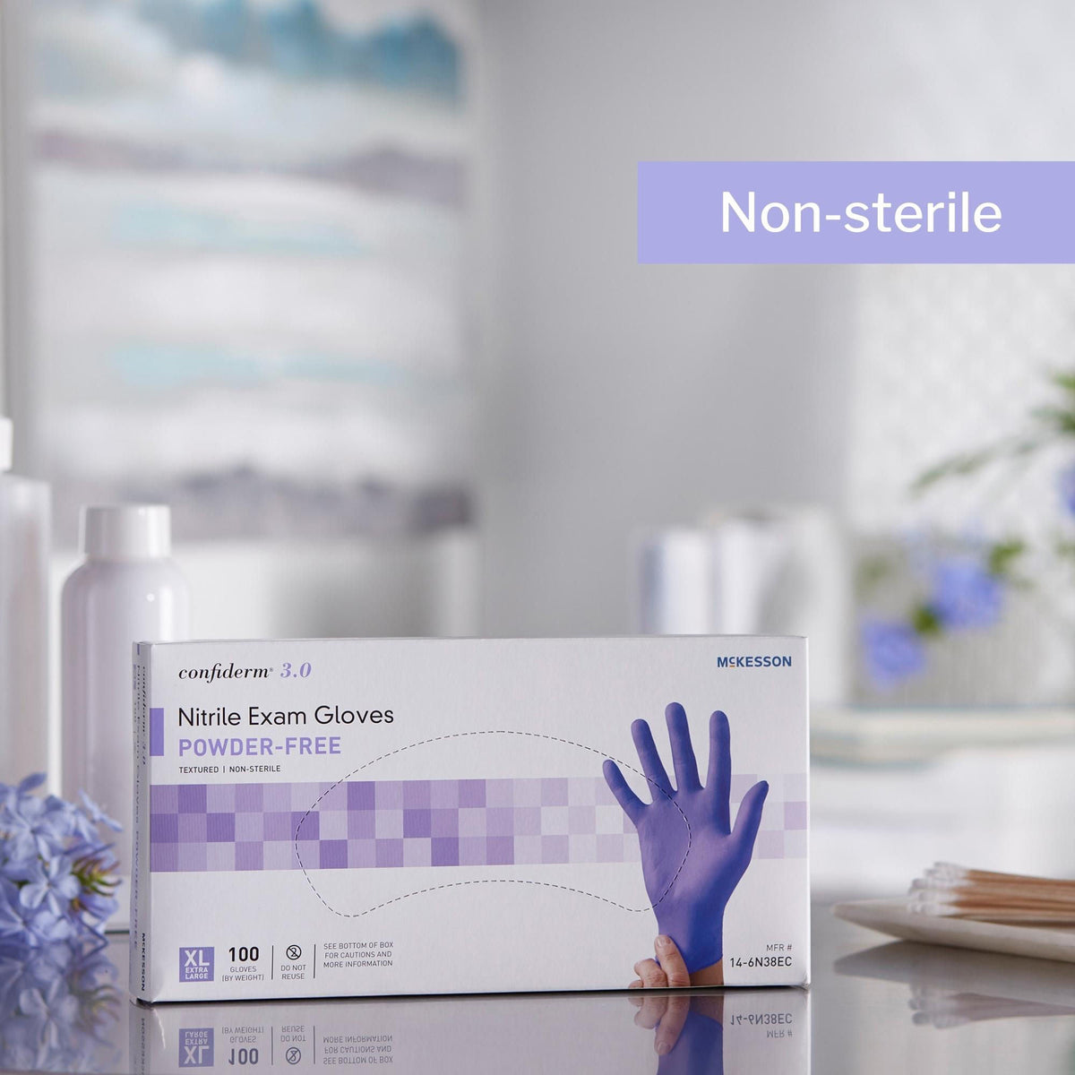 McKesson Confiderm® 3.0 Nitrile Exam Glove, Extra Large, Blue