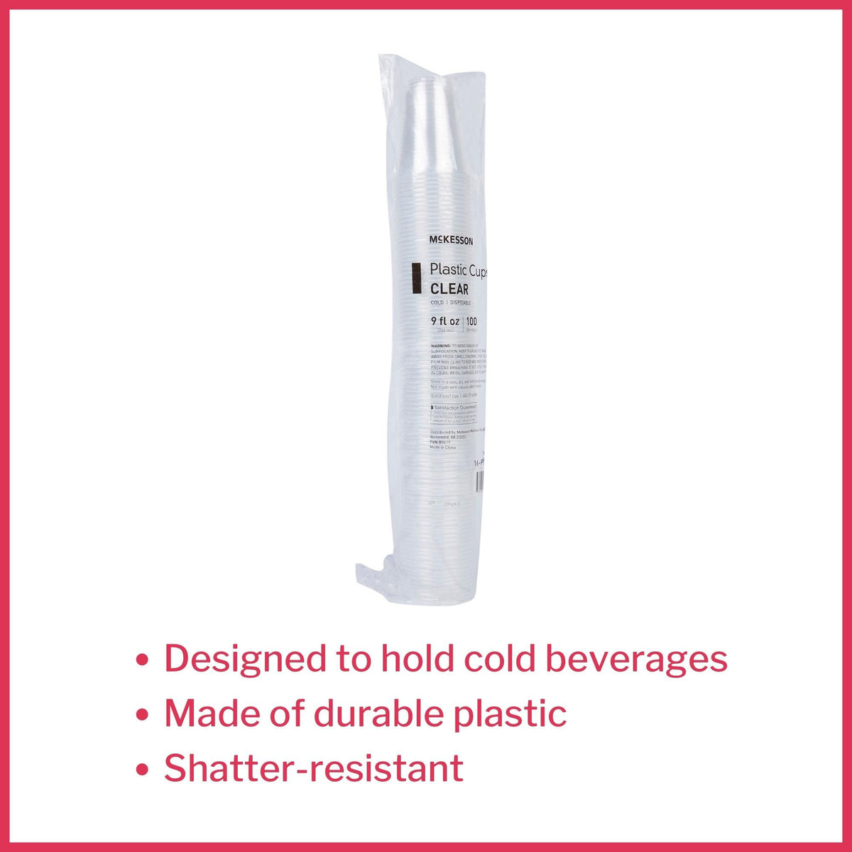 McKesson Polypropylene Drinking Cups, 9 oz., Clear
