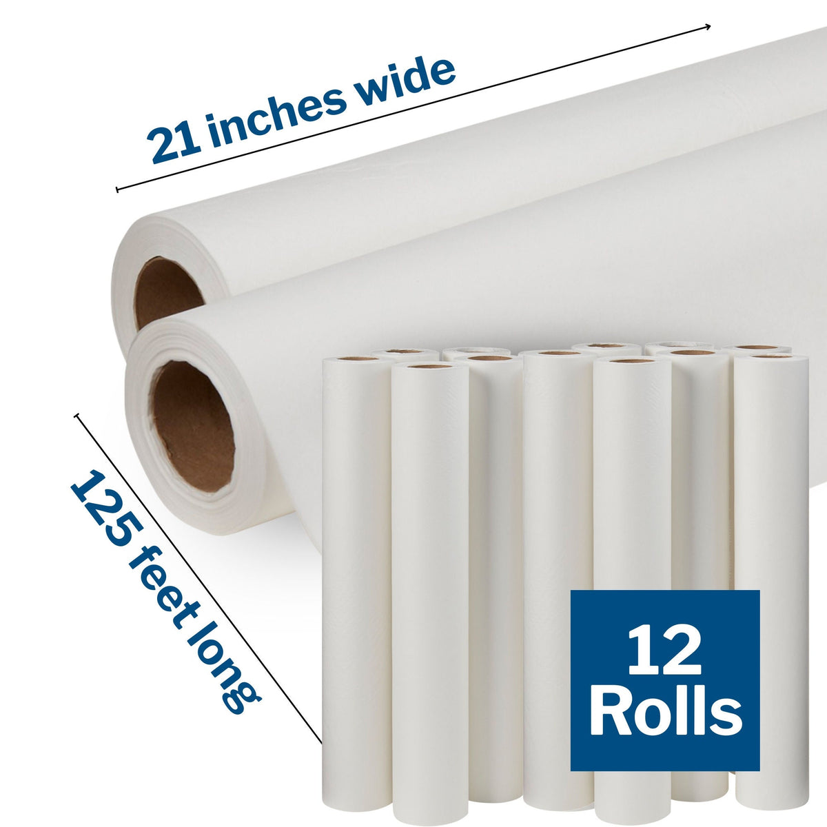 McKesson Crepe Table Paper, 21 Inch x 125 Foot, White