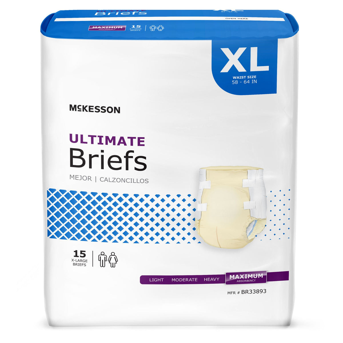 McKesson Ultimate Heavy Absorbency Incontinence Brief, Extra Large, CS/60