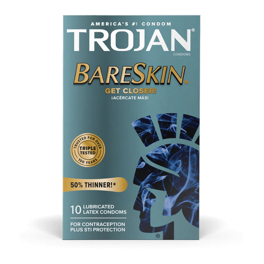 Trojan® BareSkin Lubricated Latex Condom, BX/10