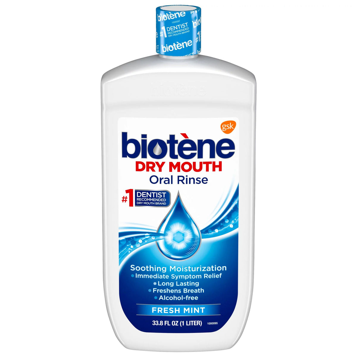 Biotene Dry Mouth Oral Rinse Fresh Mint, 1-liter Bottle, EA/1