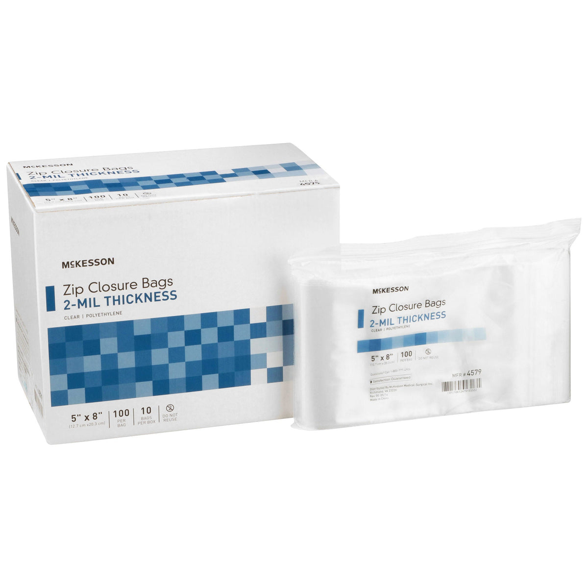 McKesson Zip Closure Bag, 5 x 8 Inch, PK/1