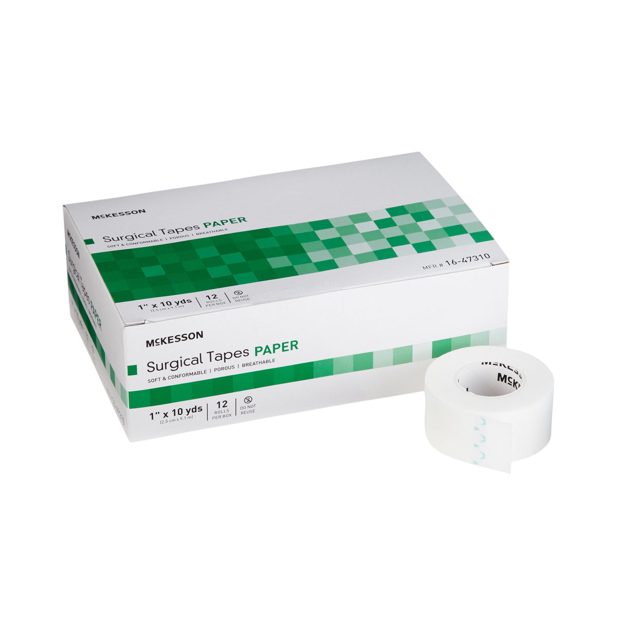 McKesson Paper Medical Tape, 1 Inch x 10 Yard, White, BX/12