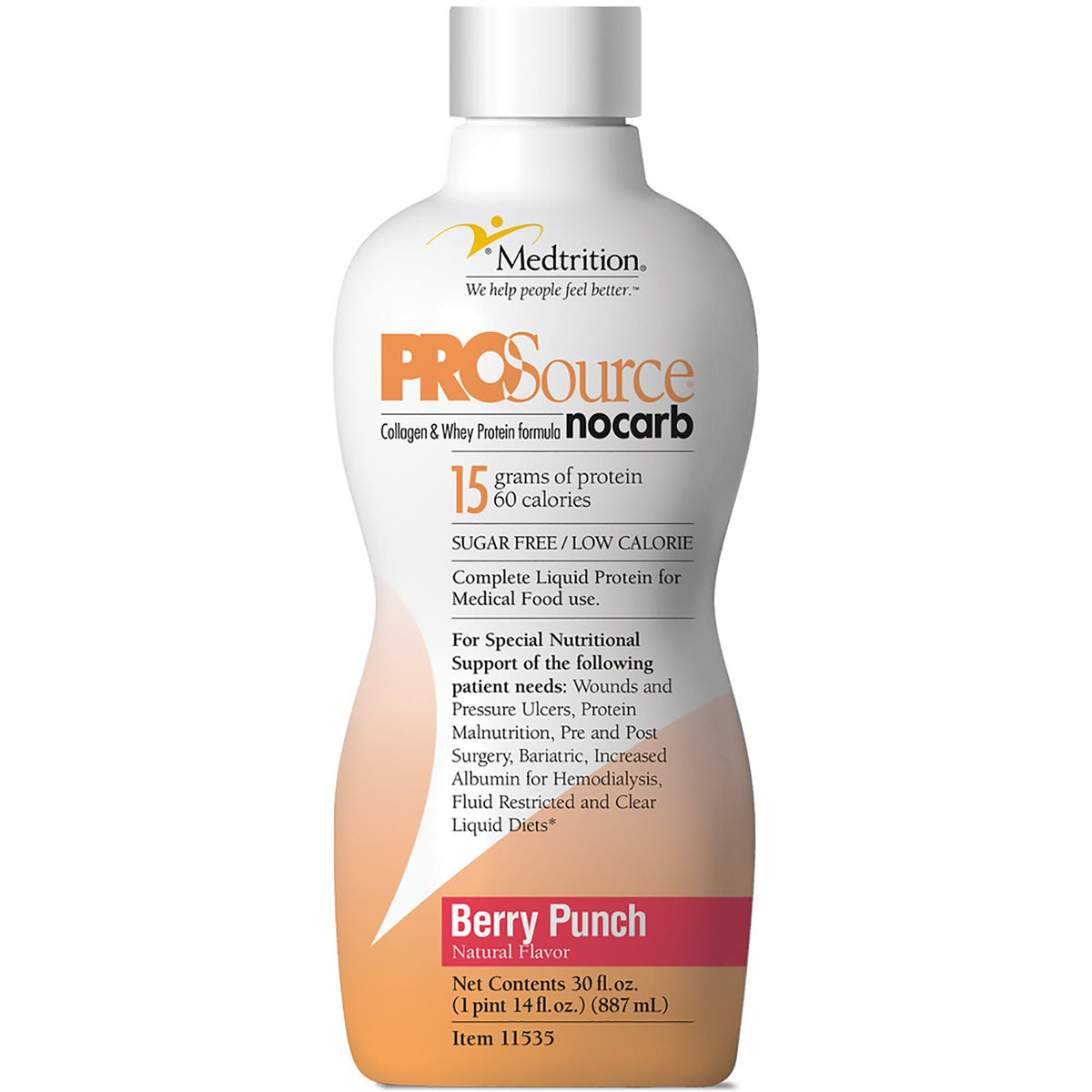 ProSource NoCarb™ Berry Punch Collagen and Whey Protein Formula, 32-ounce Bottle, EA/1